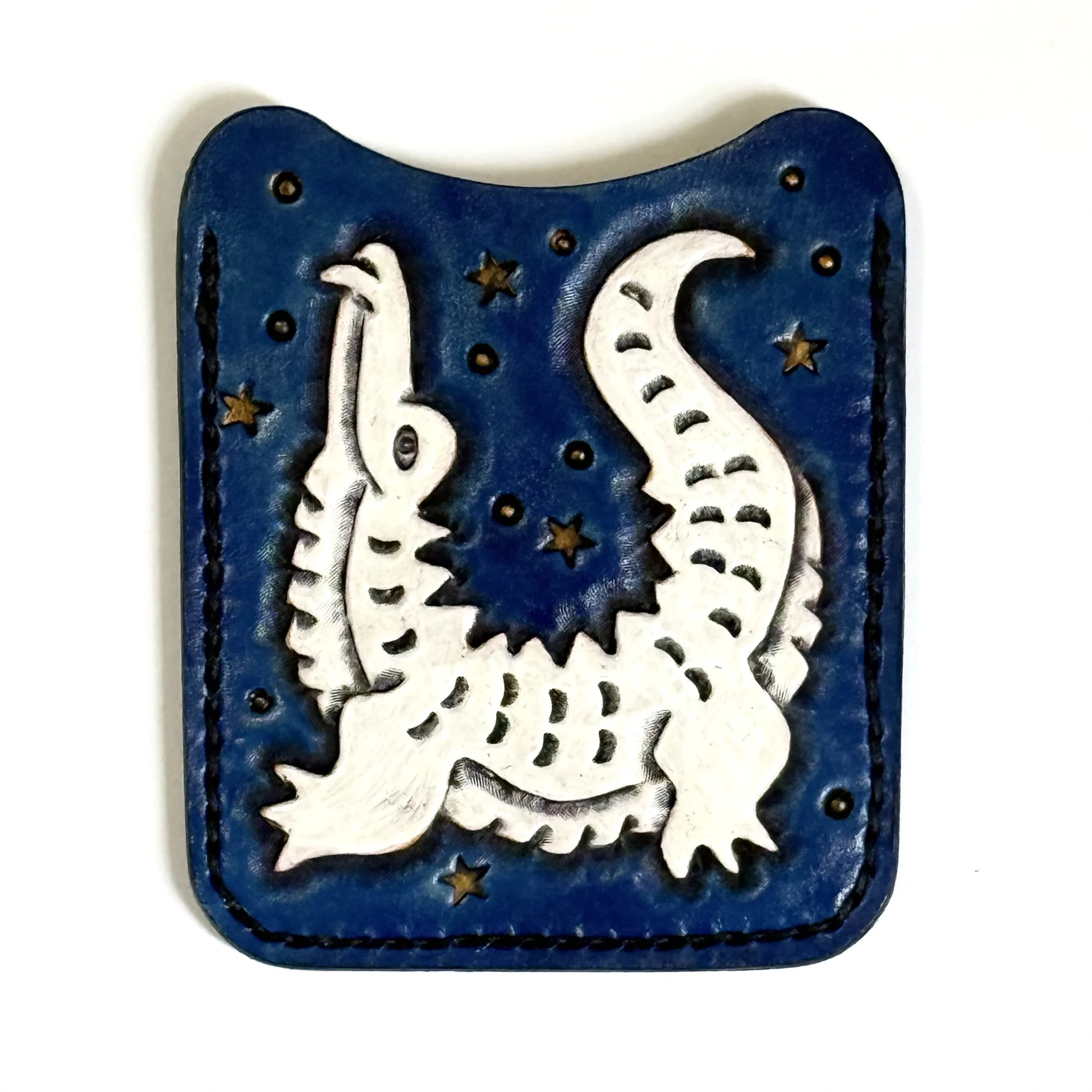 Albino White Alligator with Snake Moon Mini Wallet
