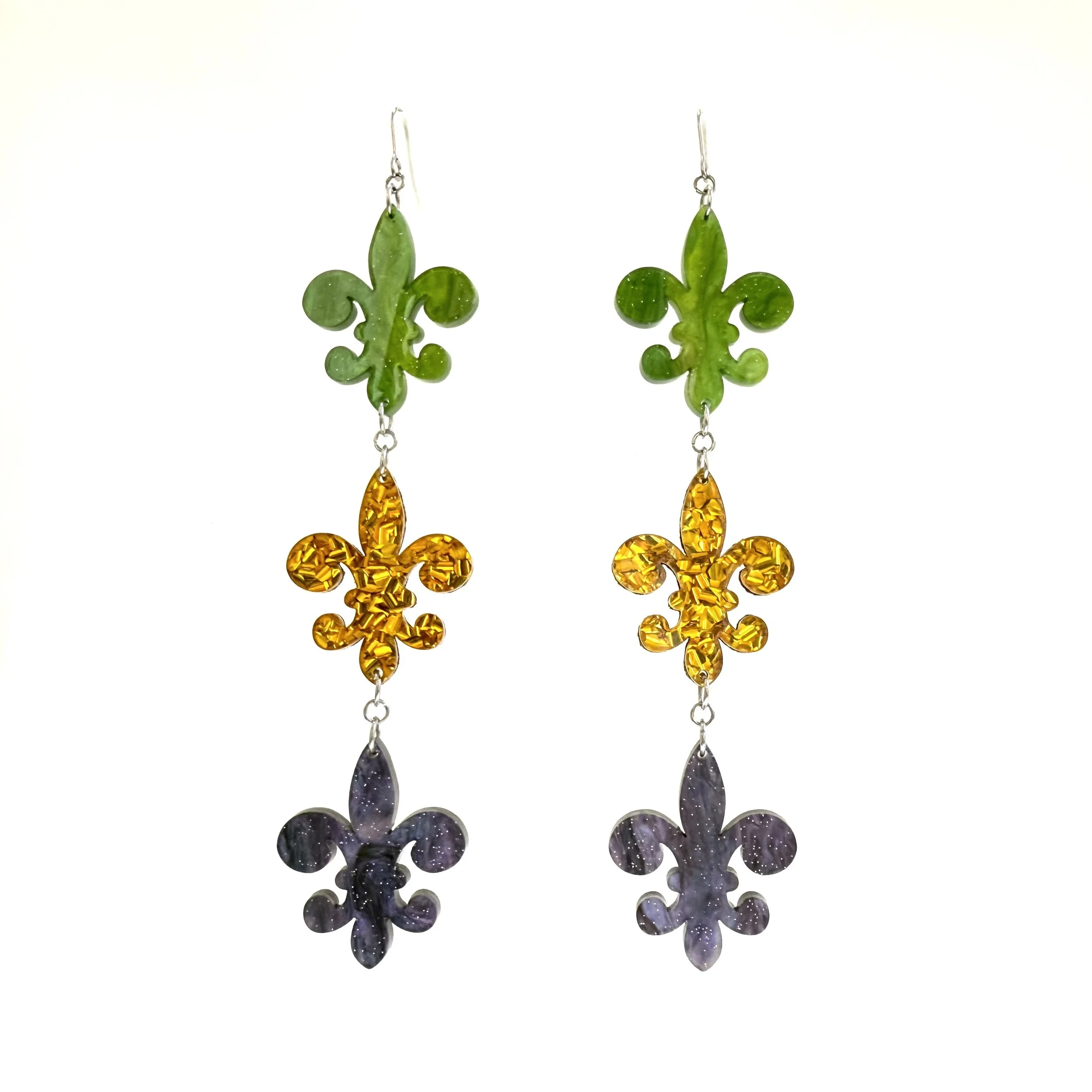 Mardi Gras Fleurs-de-lis Earrings