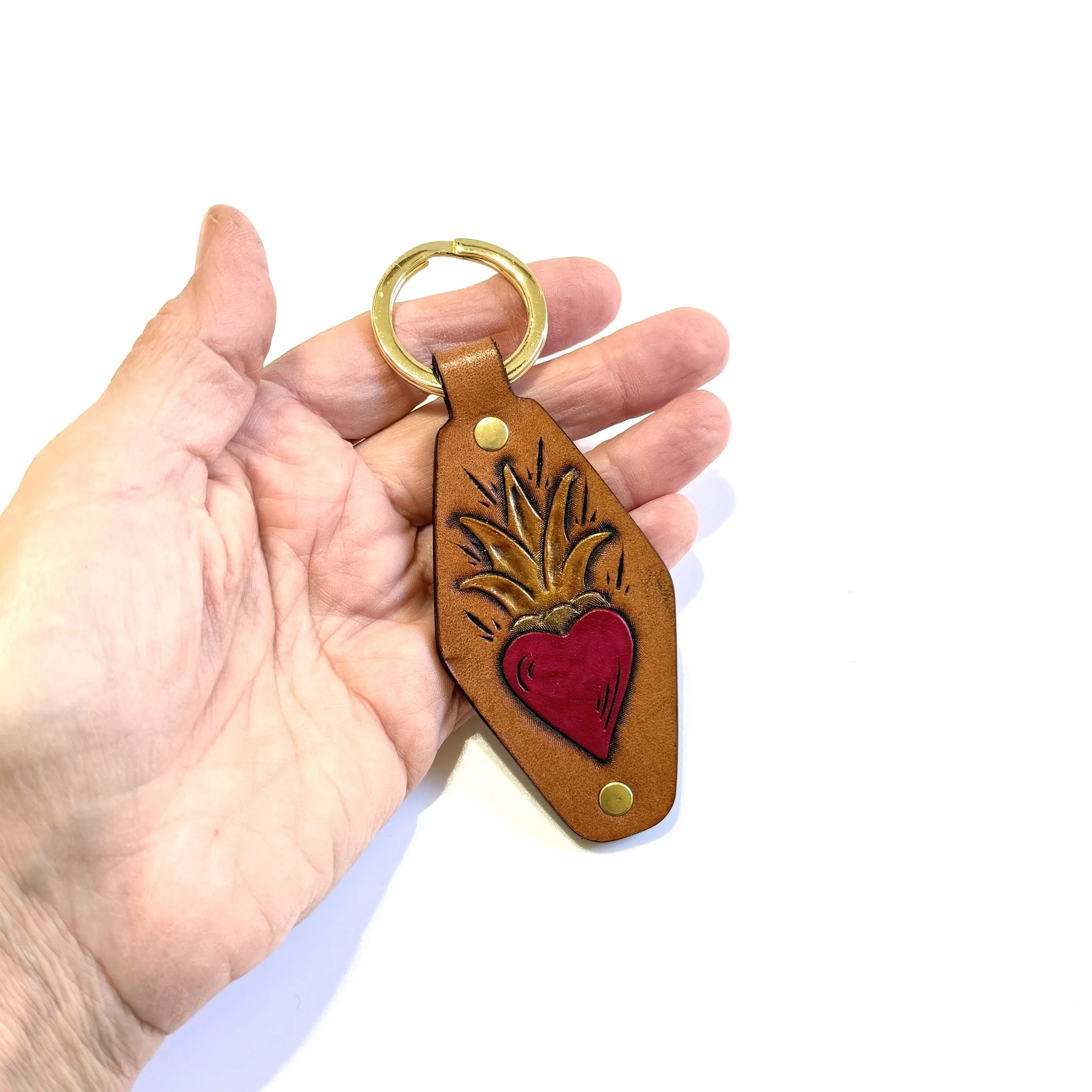 Sacred Weeping Eye Leather Keychain