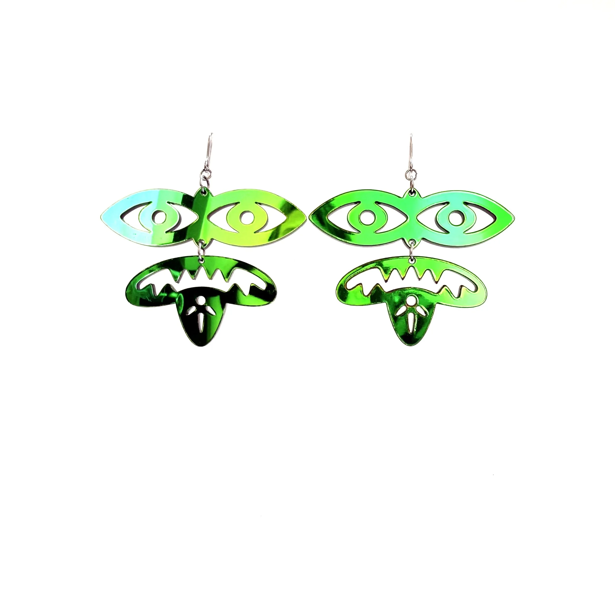 Holographic Monster Mouth Earrings