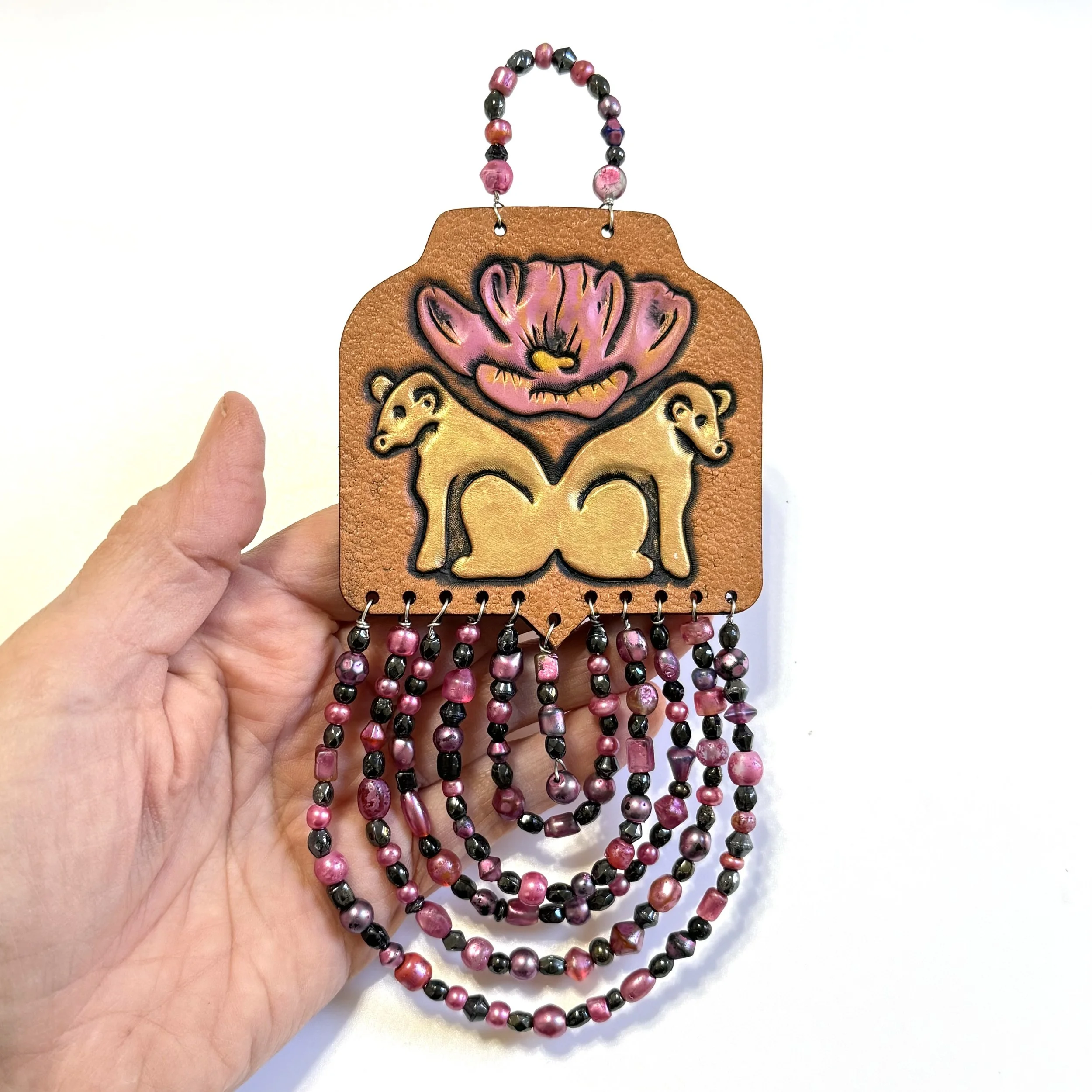 Twin Bears with Purple Beads