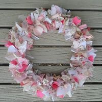 Door garland made from upcycled fabric - Christmas door garlands avaliable, please order in advance