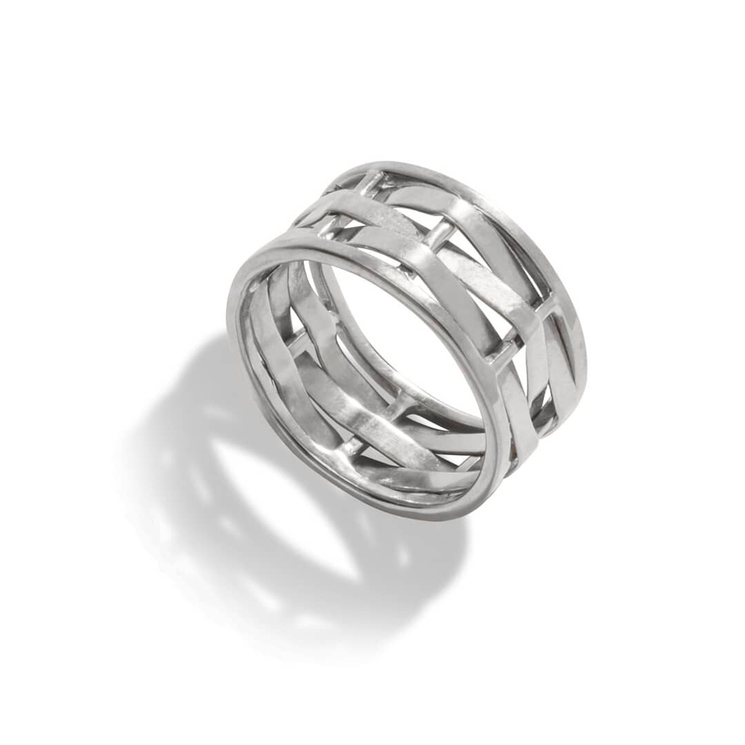White Gold Woven Ring
