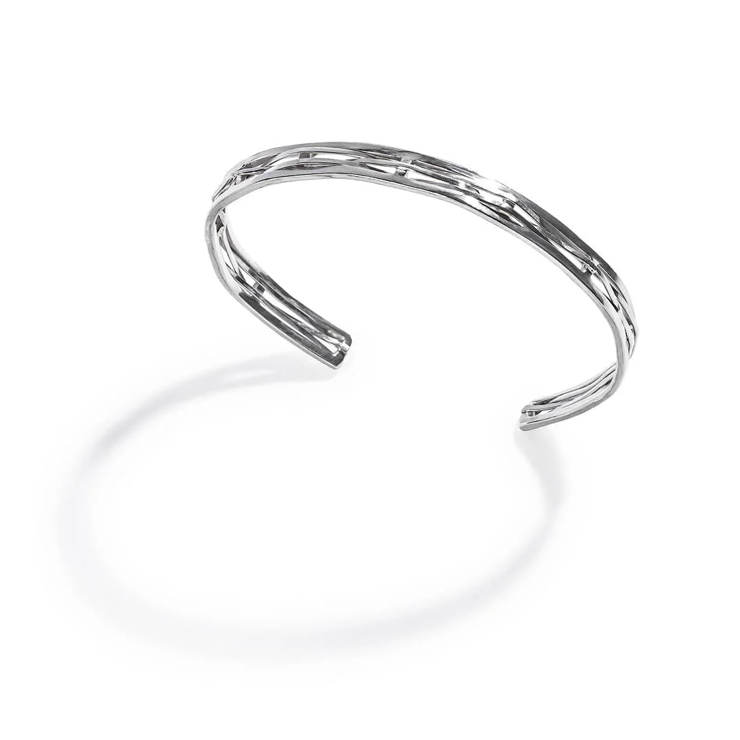 Petite White Gold Woven Bracelet