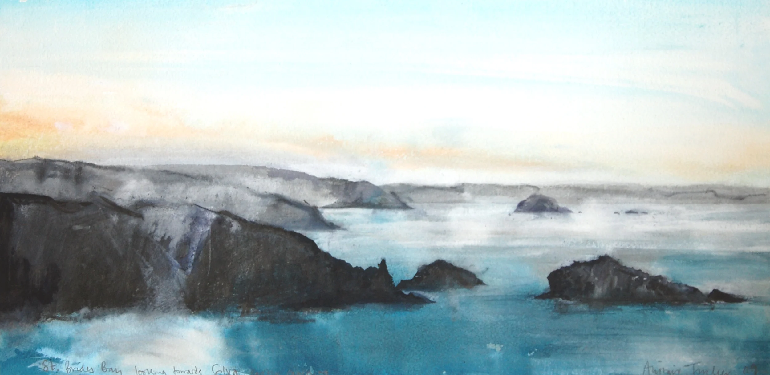 St Brides Bay looking towards Solva early morning
