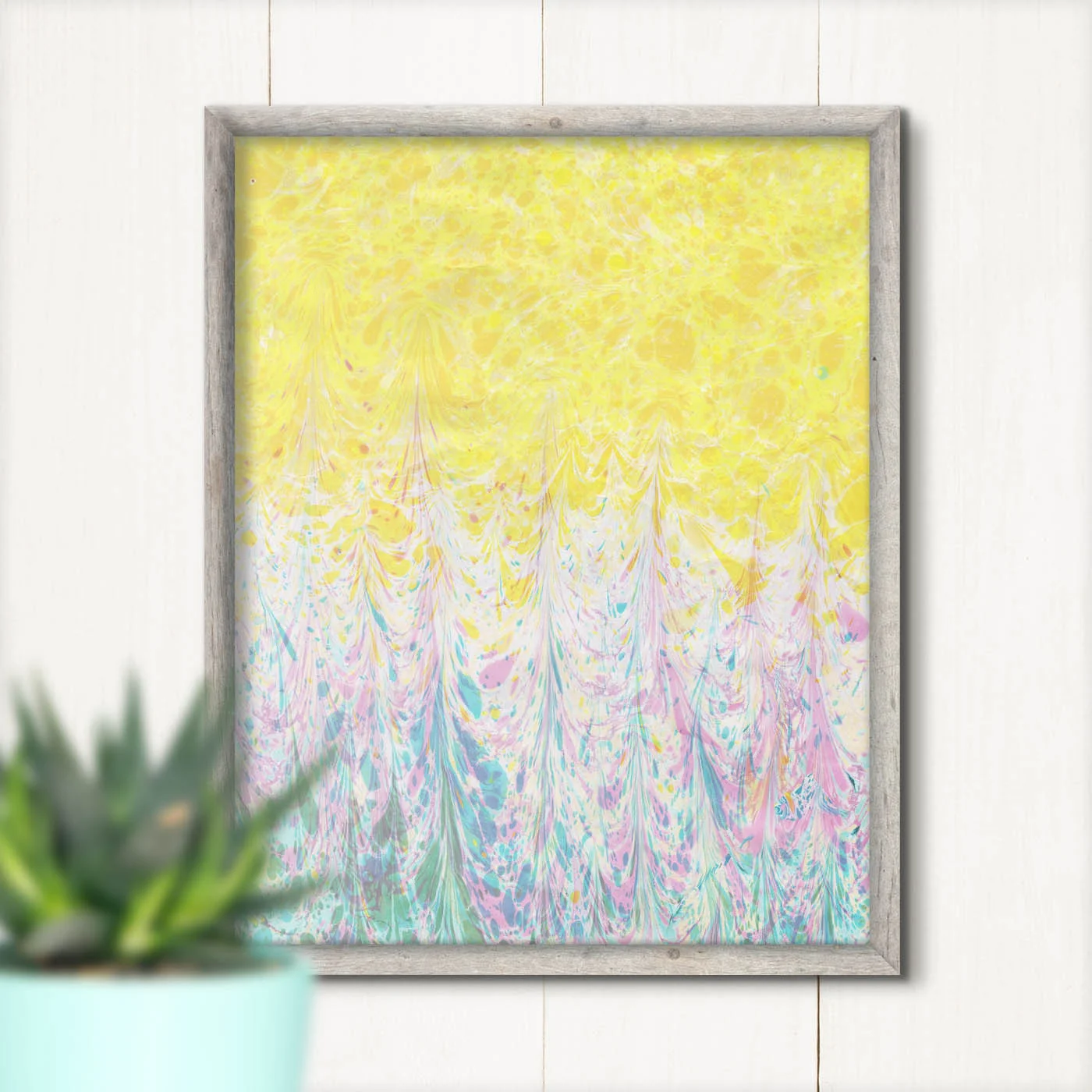 Landscape i - original 18” x24” matted, $300 marbled monoprint on paper