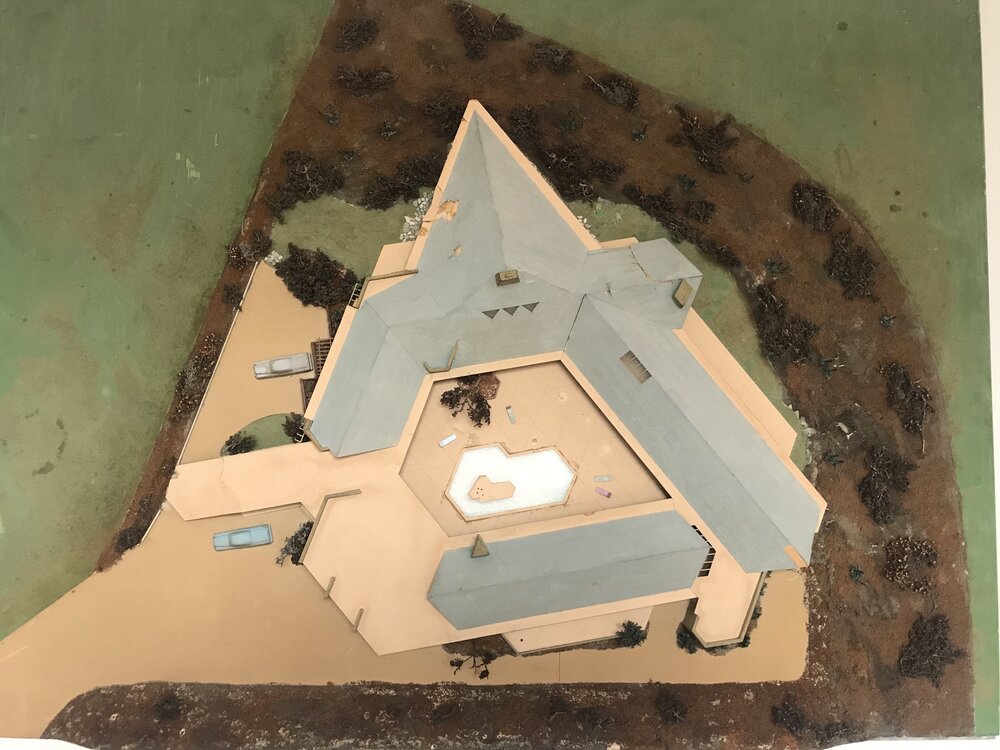Brownell's model of the Myford Irvine Residence, Corona Del Mar, circa 1959