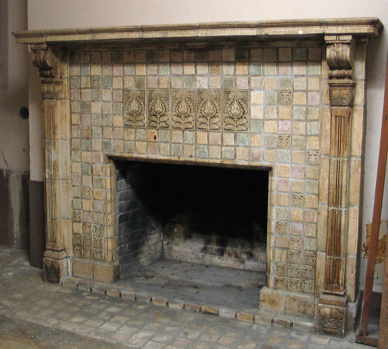 One of a few interior fireplaces, YMCA