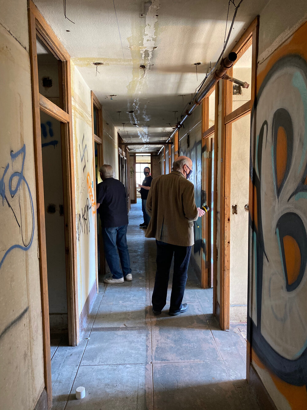 Upper floor, residential hallway, YMCA