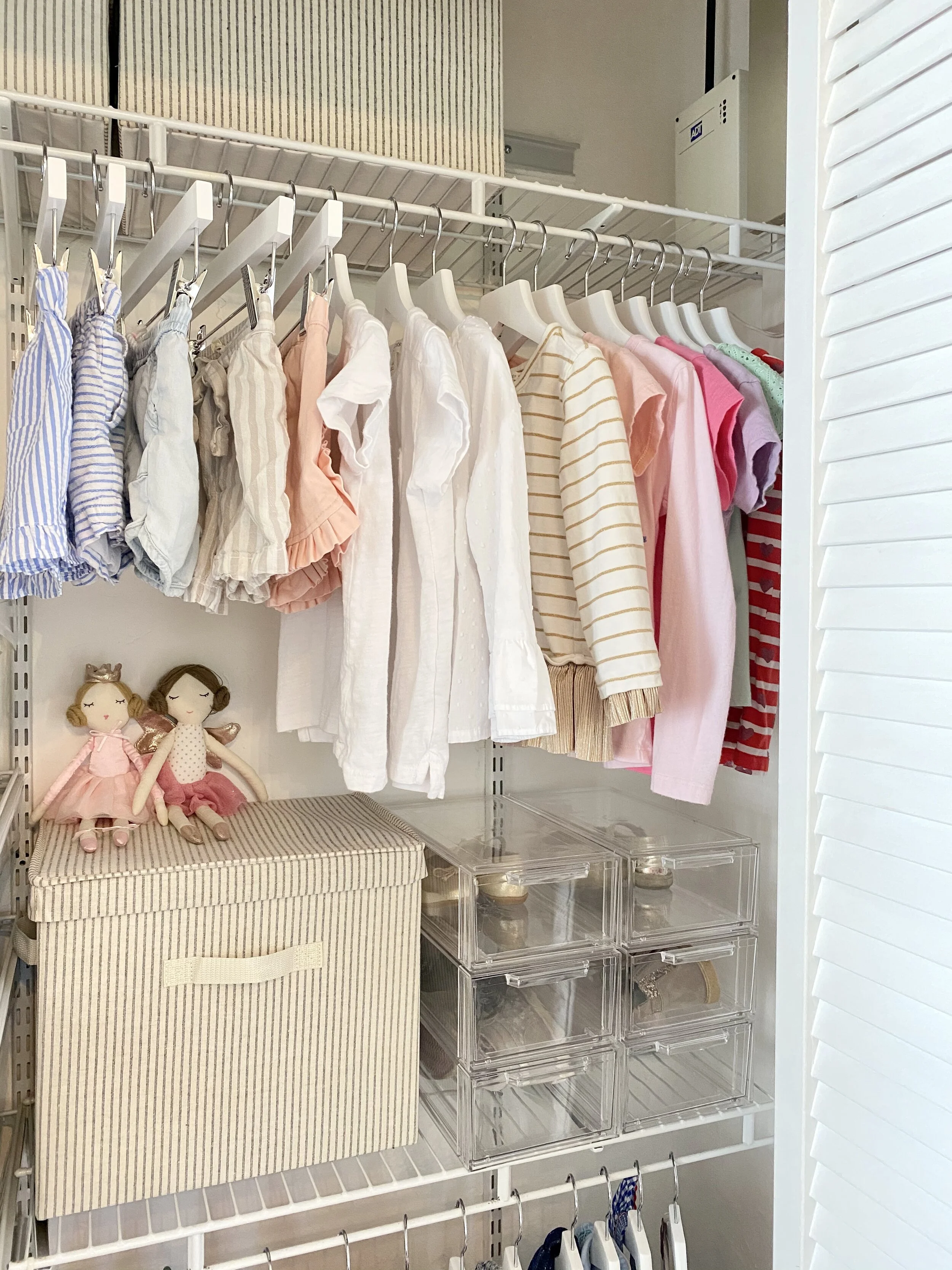 How to Organize Your Kids Closet in Five Simple Steps Using Three Items from The Container Store.