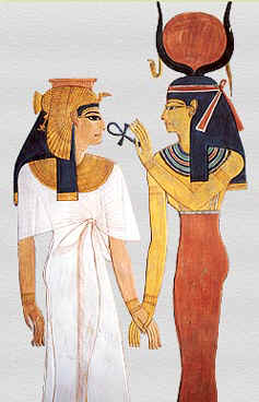 The Egyptian goddess Hathor (R)