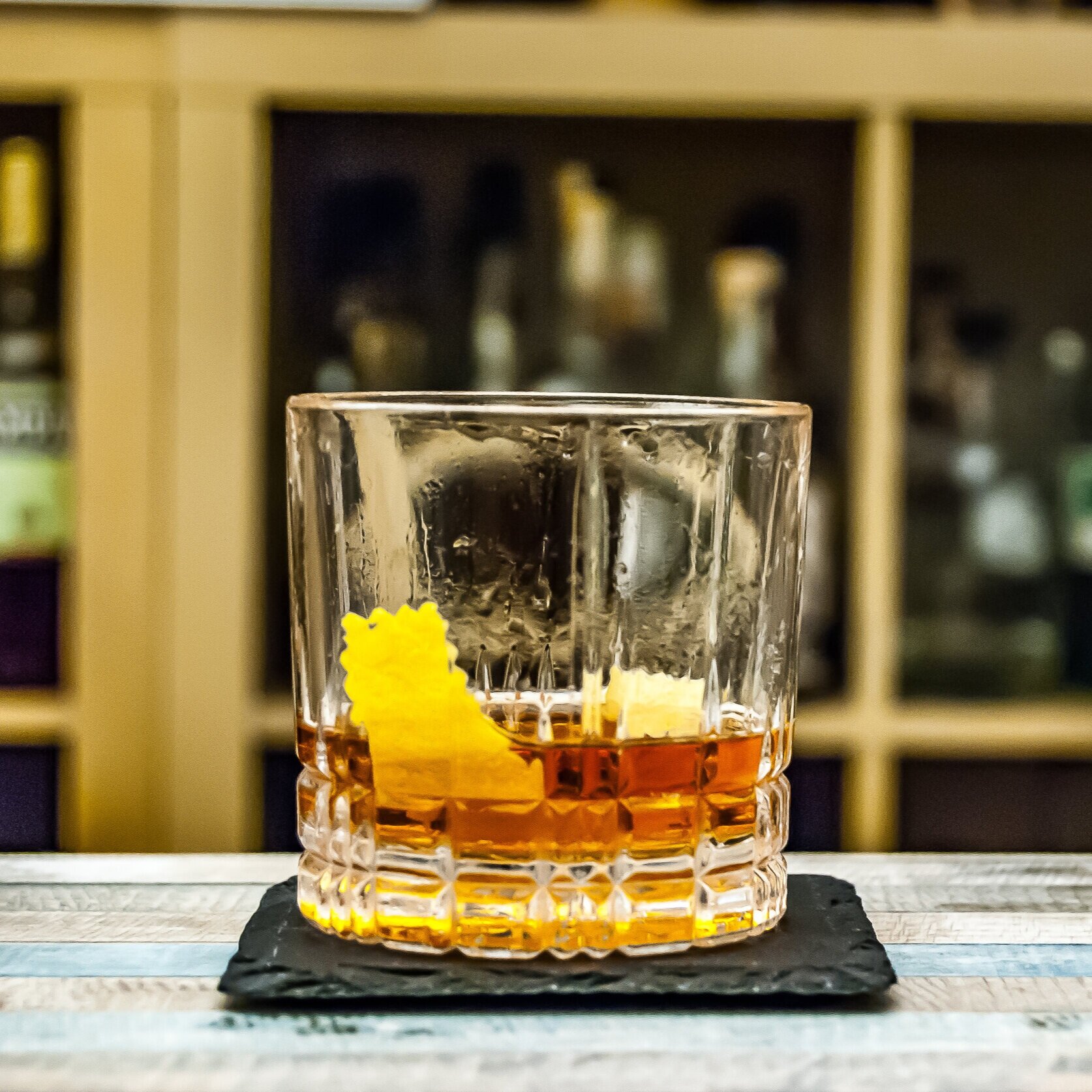 Sazerac with a low wash line