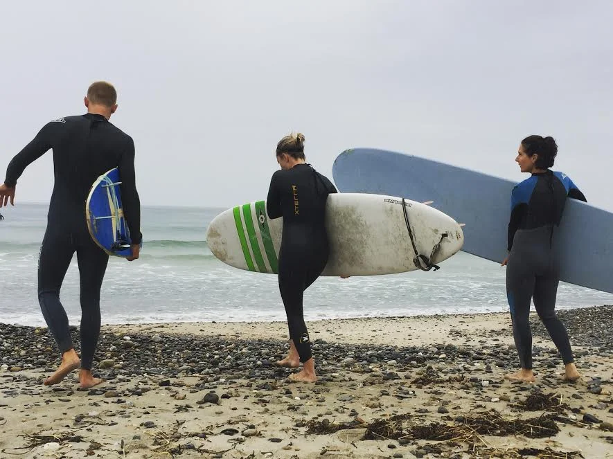 Scarborough Beach State Park - "Adventurous surfers on a wet and chilly morning." -LAC