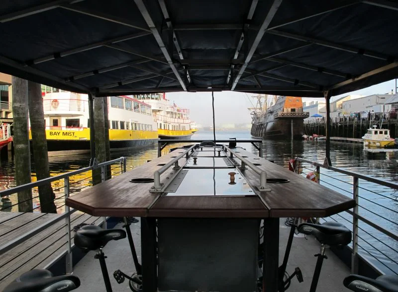 "Maine BayCycle is New England's first and only human powered party boat. Bring your friends and your favorite local brews for a 90 minute cruise of the Portland waterfront. Featuring ten pedal stations and seating for four more, Maine BayCycle is a great way to enjoy Casco Bay." BOOK ONLINE