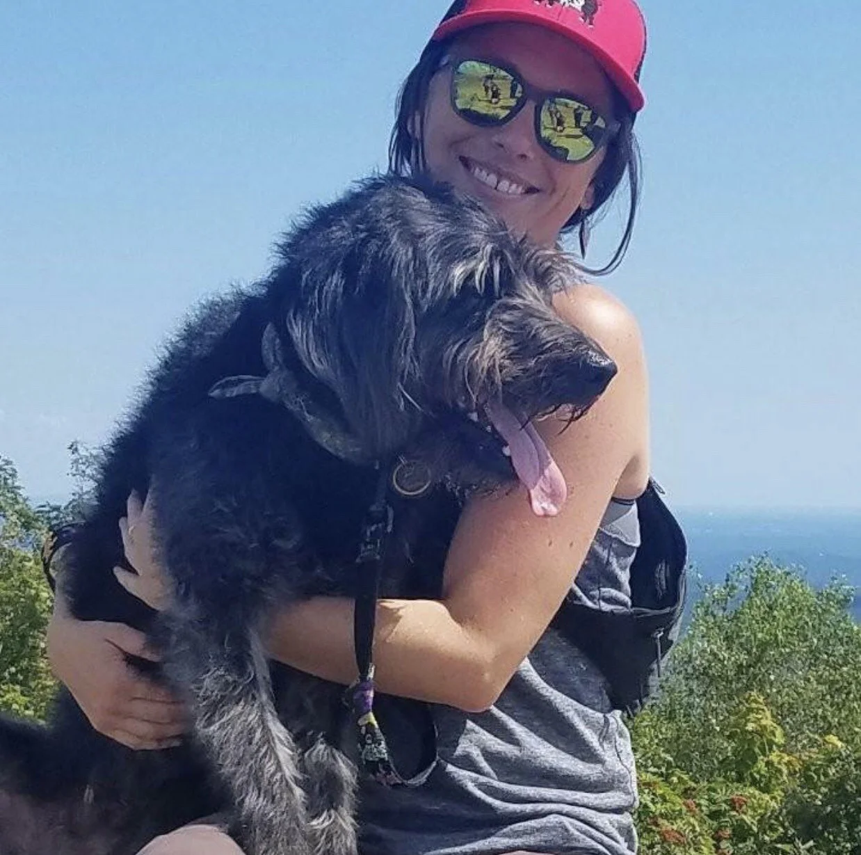 "I am now saving with each completed painting and mountain I summit for a medical fund for my dog, Jeffrey." 