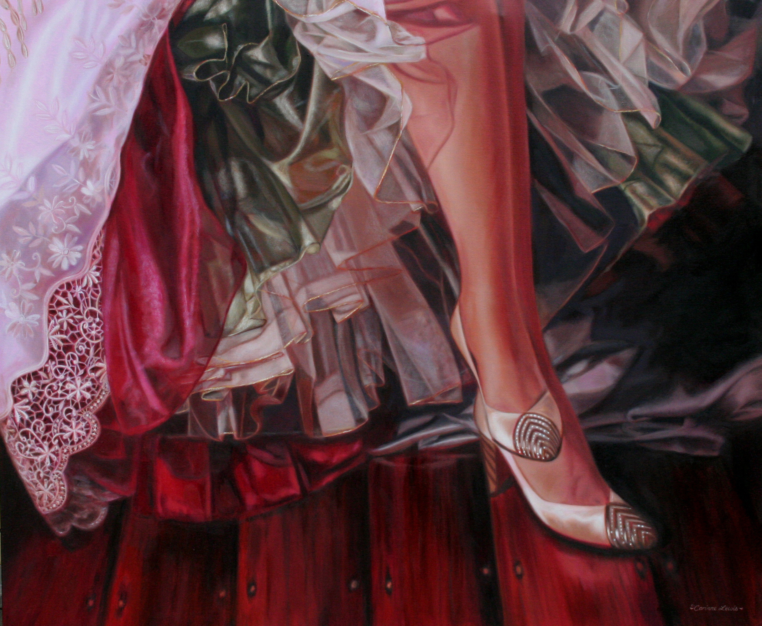'The Wedding Dress' 120 x 100cm SOLD ©Corinne Lewis