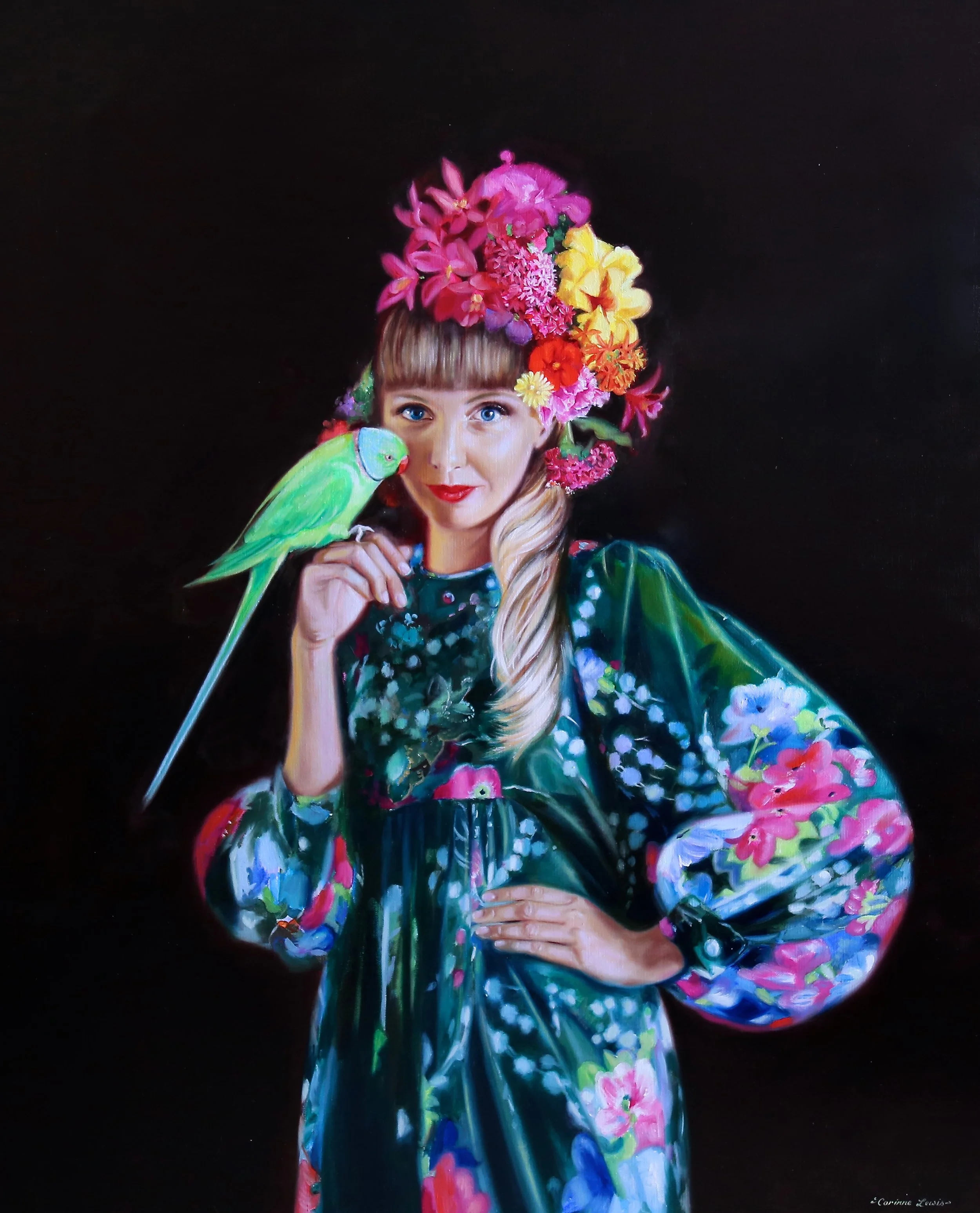 'Anne and Vonnegut' 123 x 100cm Finalist Portia Geach Memorial Portrait Award 2016©Corinne Lewis