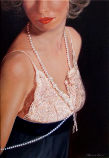 'Strangers on a Train' 50 x 43cm oil on linen ©Corinne Lewis