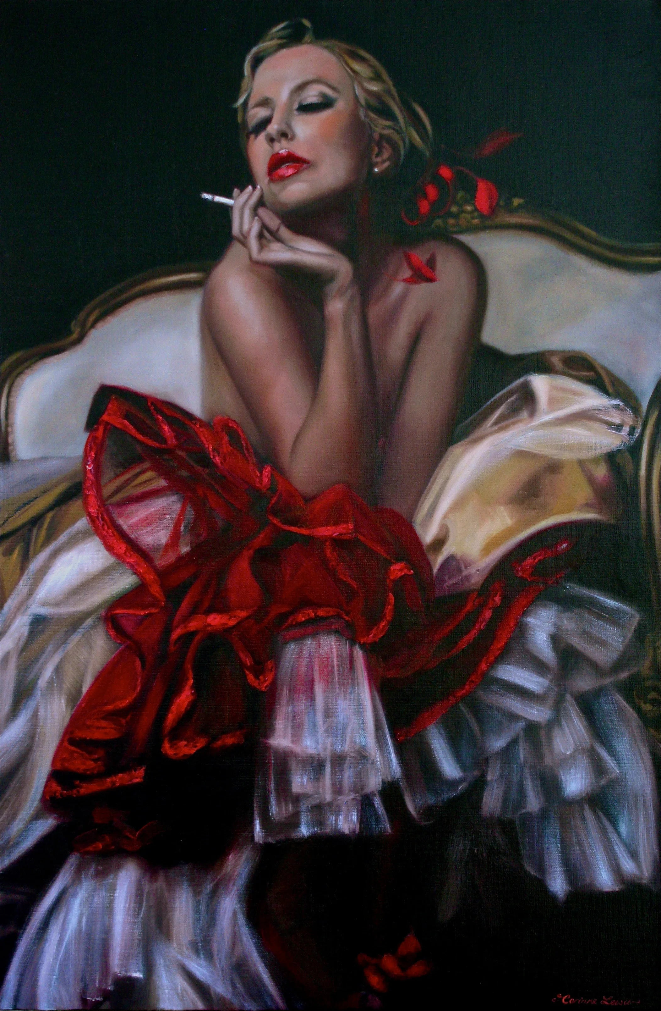 'In the Heat of the Night' 90 x 60cm SOLD ©Corinne Lewis