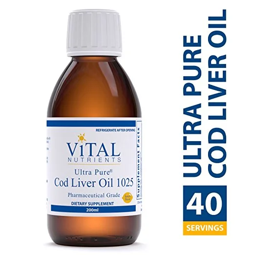 Vital Nutrients - Ultra Pure Cod Liver Oil 1025 (Pharmaceutical Grade ...