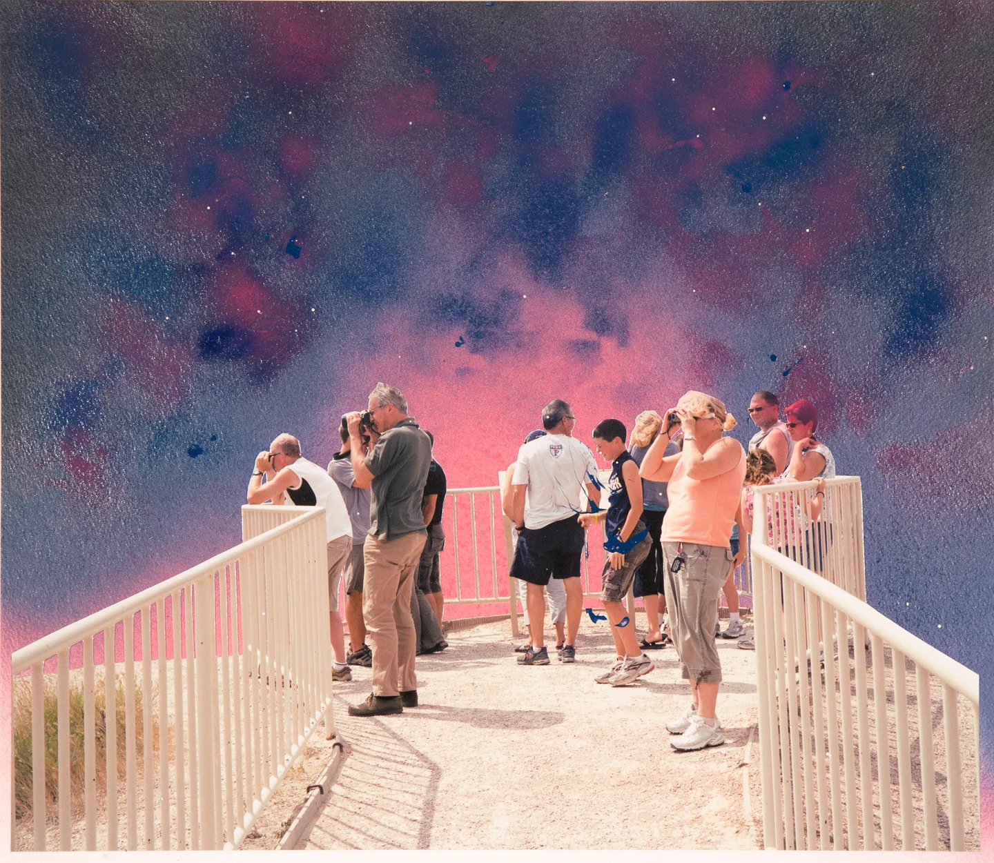 Viewing Platform, 2016 18 x 20-1/2 inches Enamel and C-print on paper