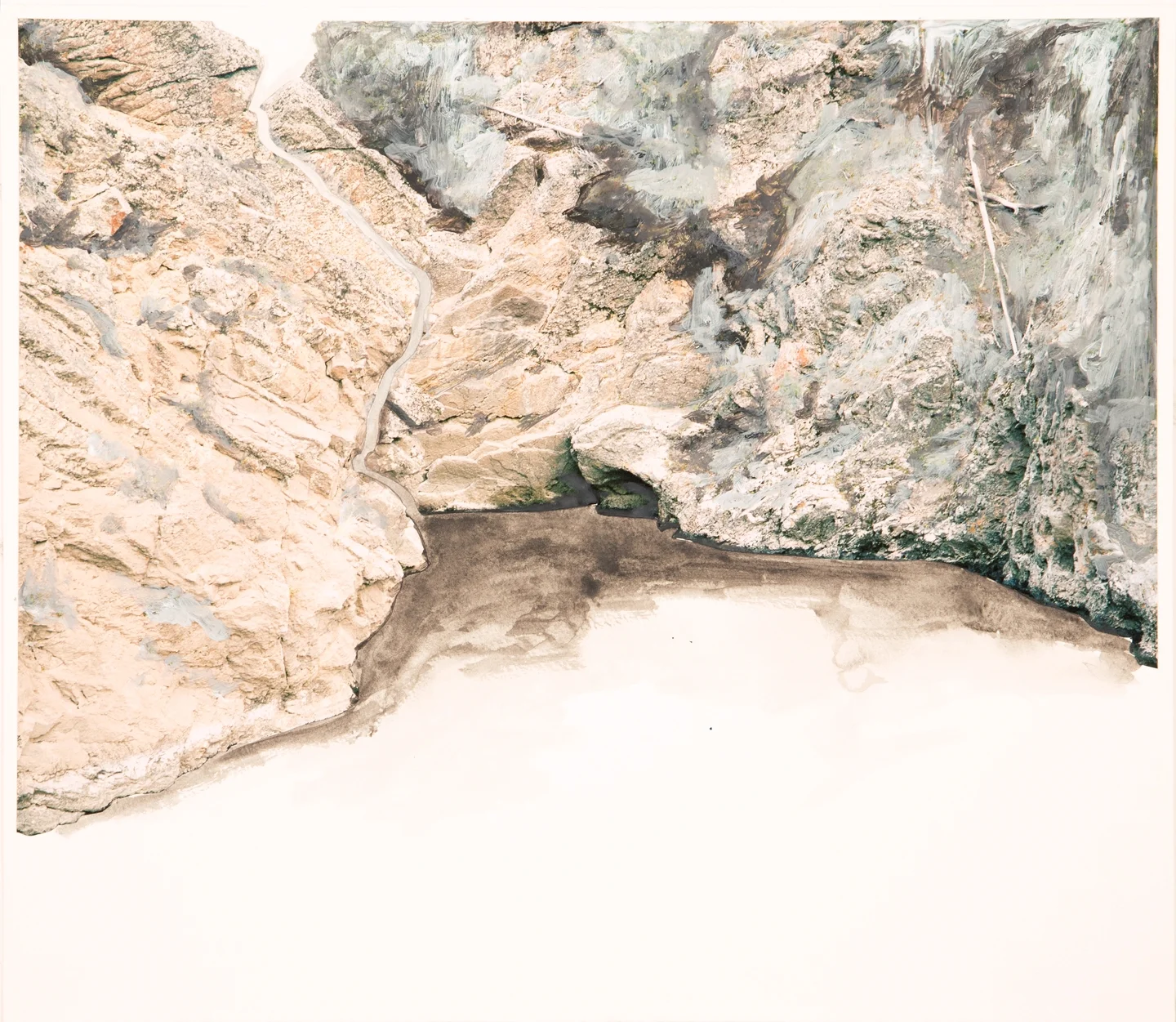 Swimming Hole, 2016 18 x 20-3/4 inches Acrylic and C-print on paper