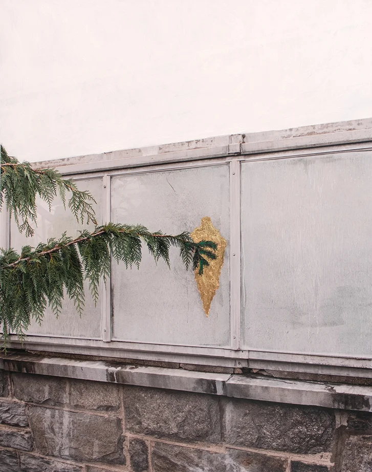 Golden Scratch, 2019 20 x 16 inches Acrylic and Gold Leaf on C-print