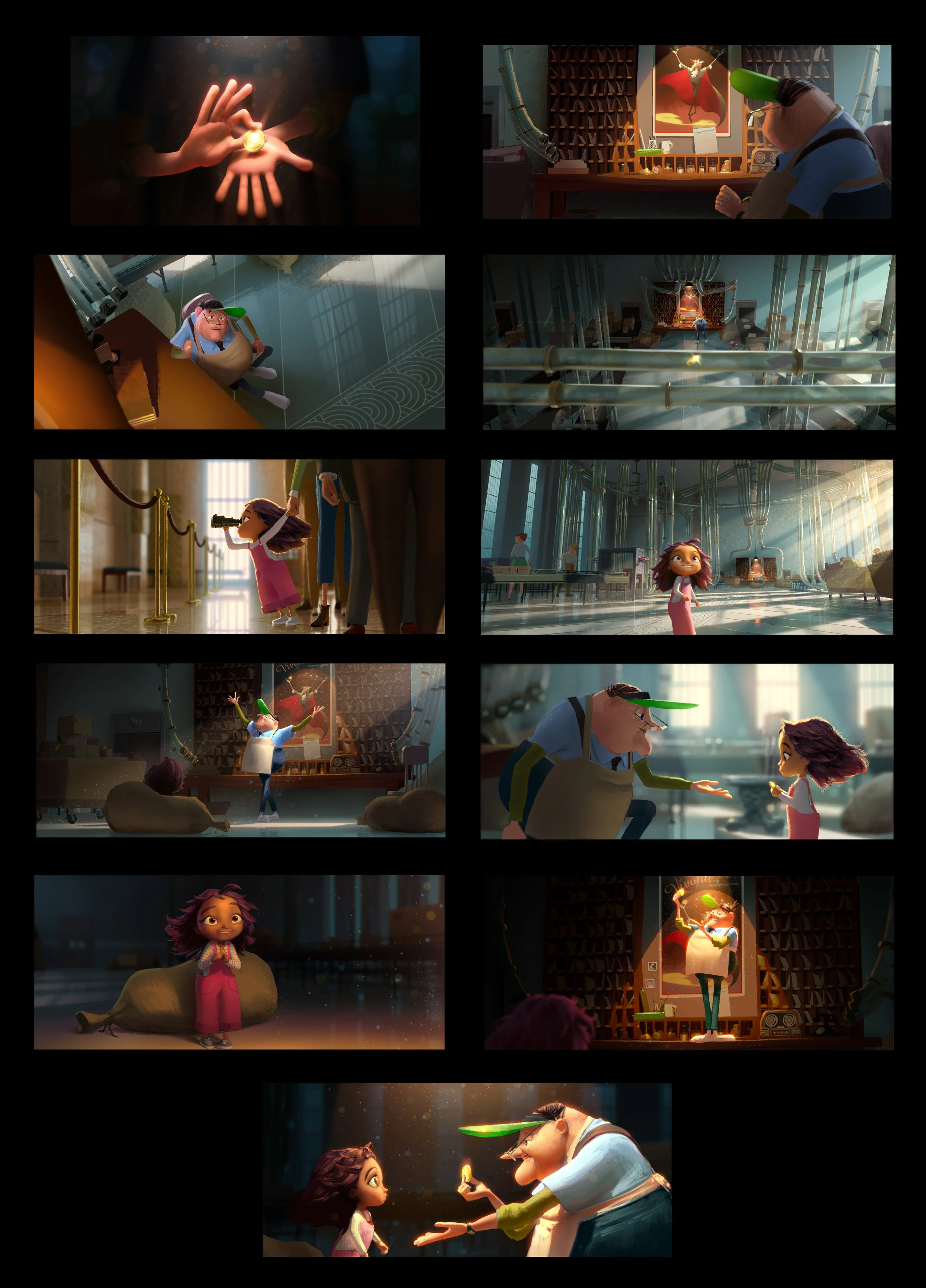 Lighting keys for an untitled animated short film from DreamWorks Animation.