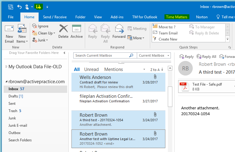 Linking Multiple Emails to Time Matters
