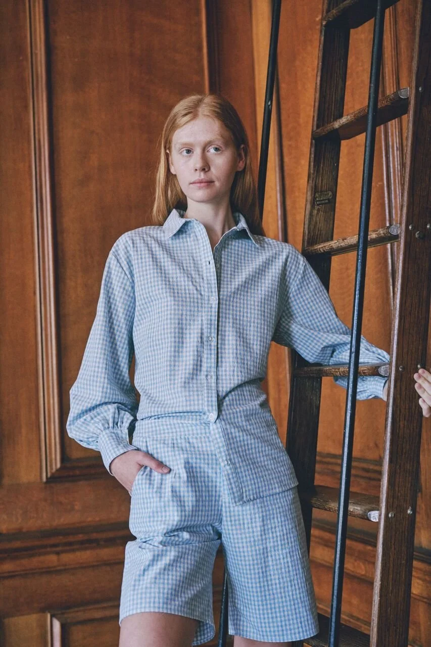 LIGHT BLUE PUFFY BLOUSE