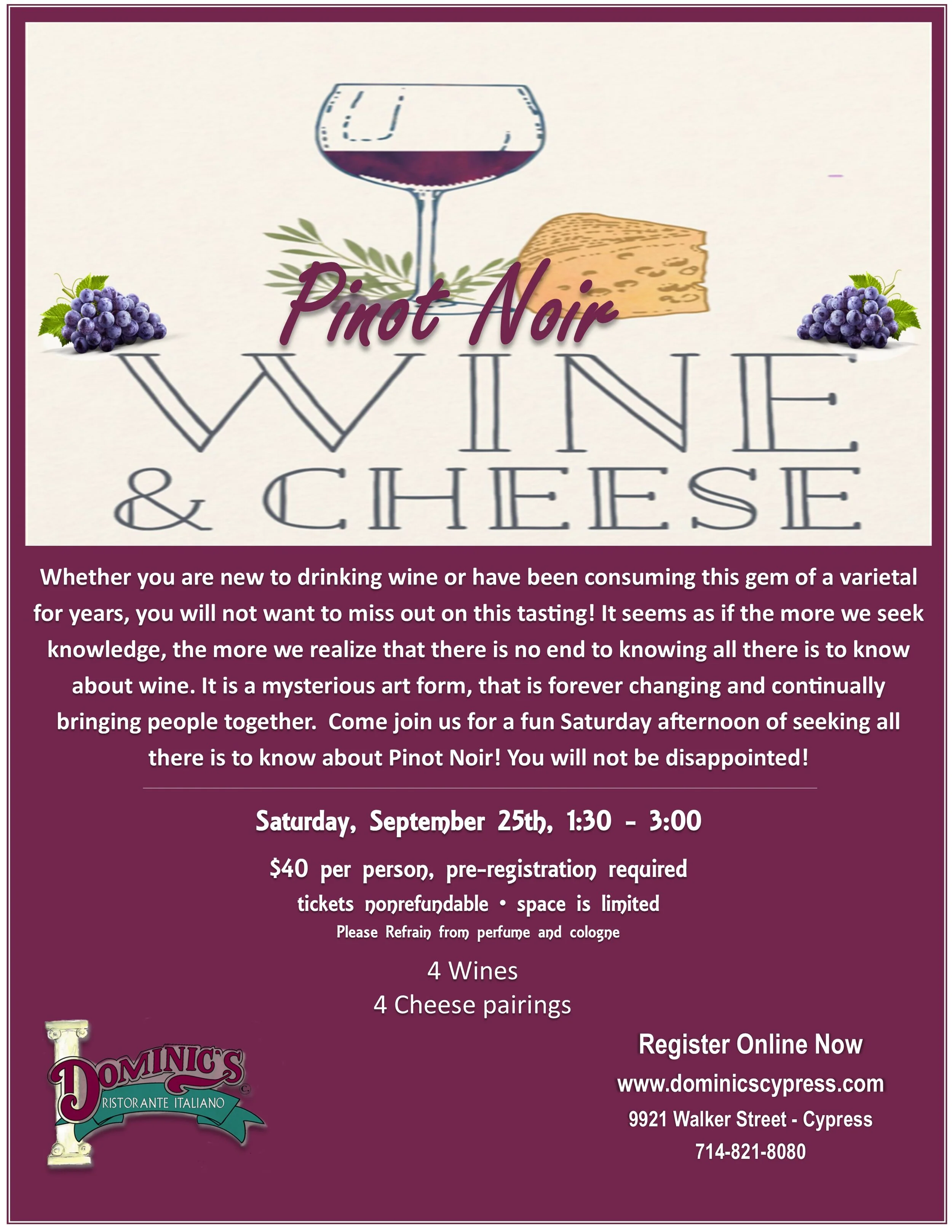 SAVE THE DATE - Wine Tasting