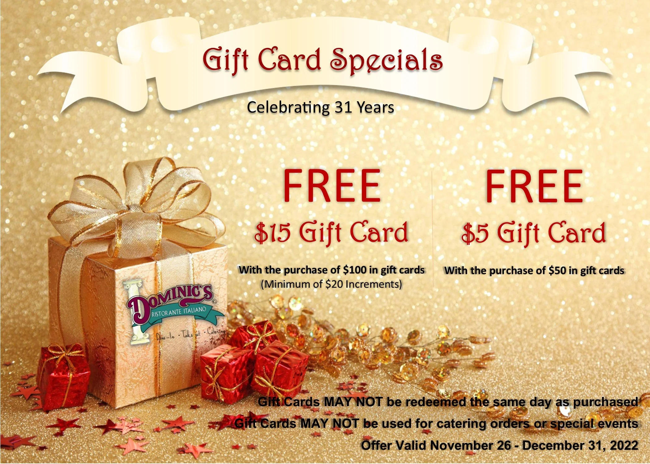 GIFT CARD SPECIALS