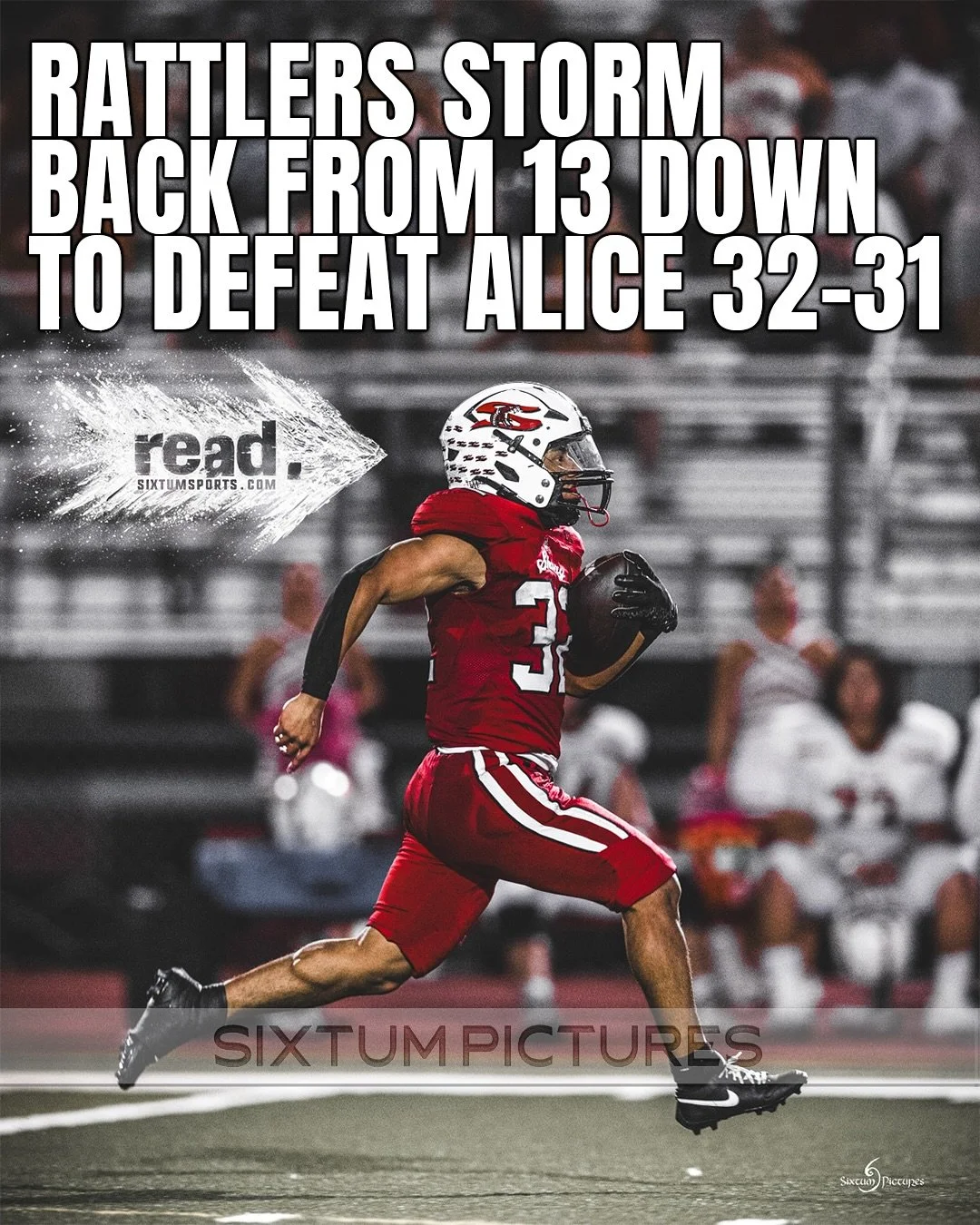 SHARYLAND &mdash; The Sharyland Rattlers flipped a 13-point second-half deficit into a thrilling 32&ndash;31 victory over the Alice Coyotes on Thursday night at Richard Thompson Stadium, earning their first district win in dramatic fashion.

Sharylan