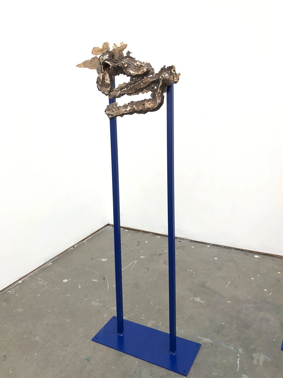 The Line of History (instrument) , 2018, bronze, painted steel, 39 x 19 x 10 inches