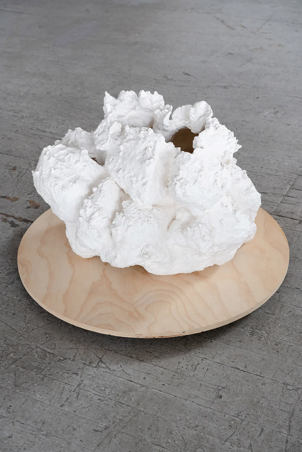 Cloud , 2010, glazed ceramic, wood, 26.5 x 36 x 36 inches