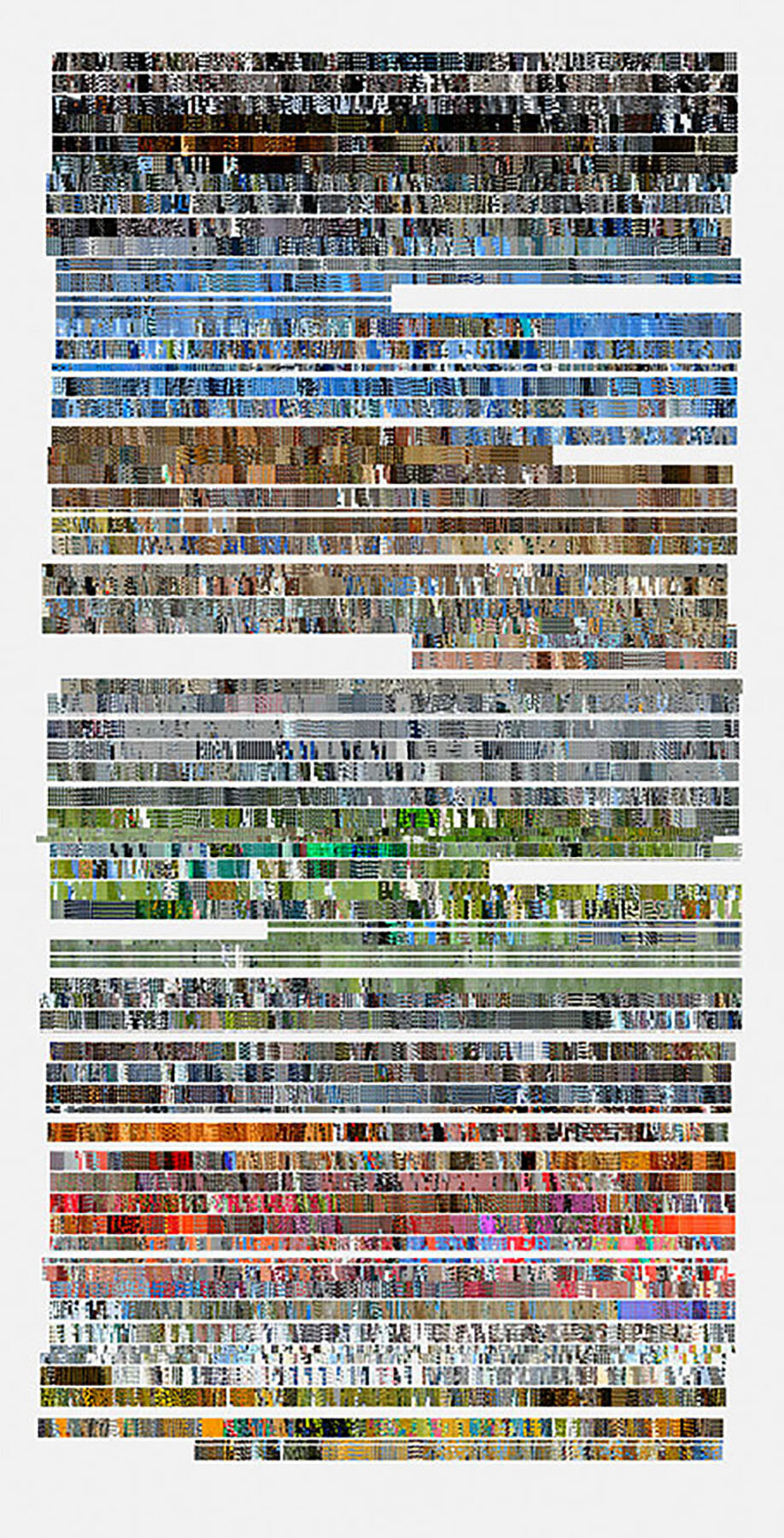   Days by Color , 2002, cut C-print on plexiglas, 62 1/2 x 32 inches 
