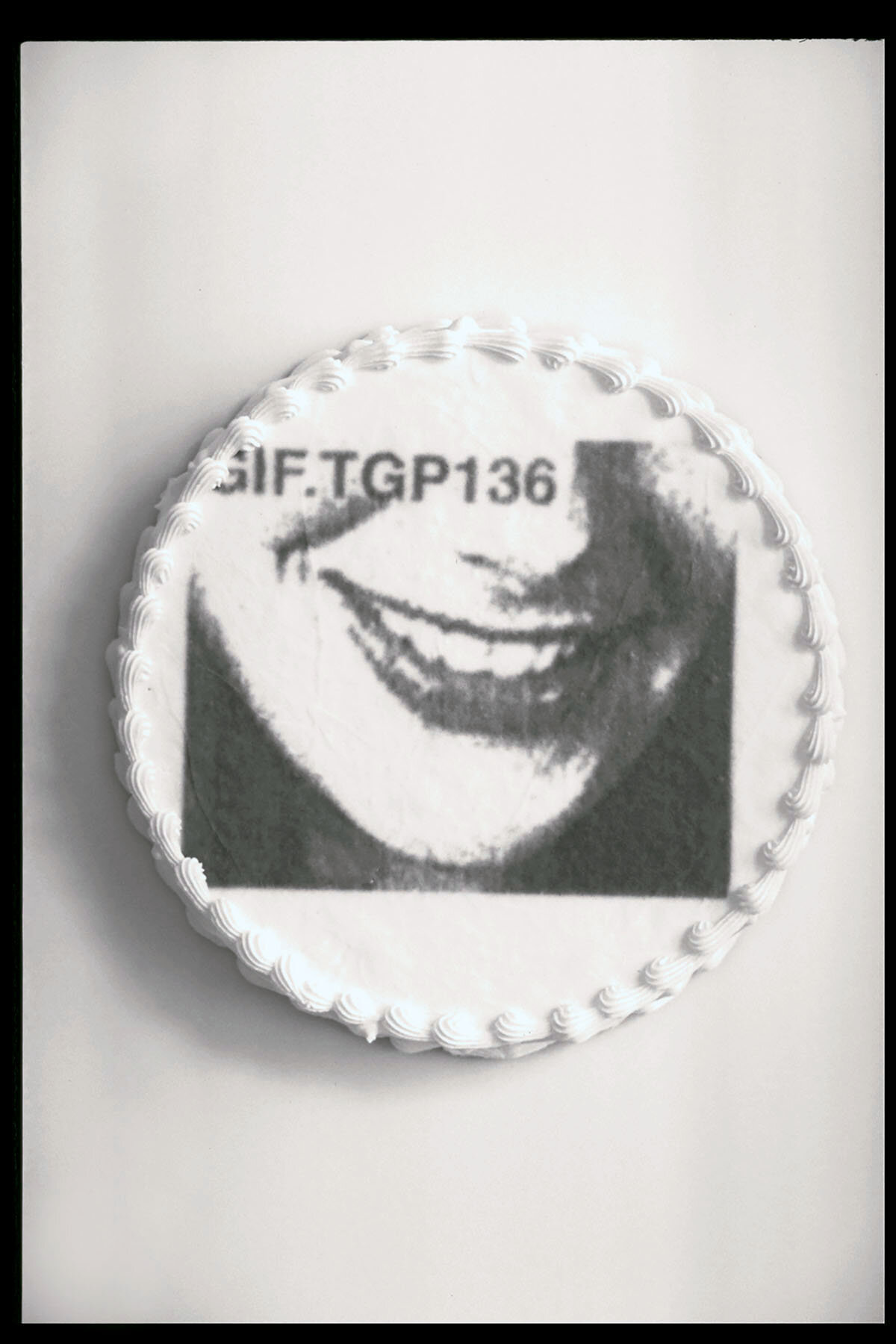   Untitled,  1995, styrofoam, sugar icing, black food coloring, 12.75 x 12.75 x 3.75 inches 