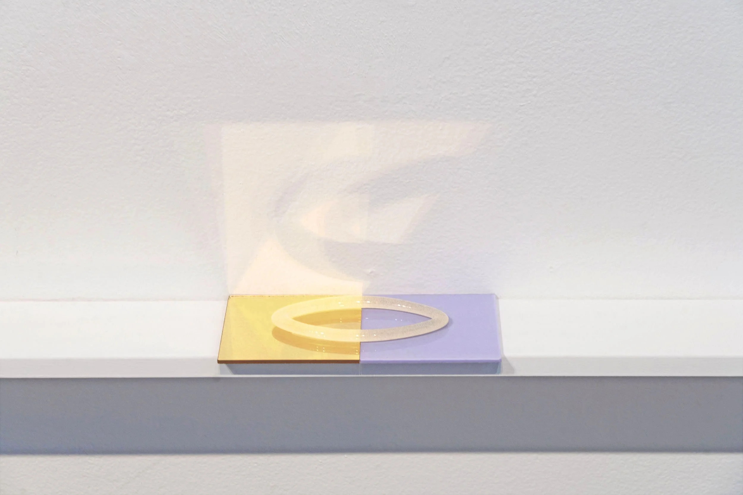   Interlude , 2024, glass, acrylic, mirrored plexiglass, 0.75 x 8 x 4 inches 