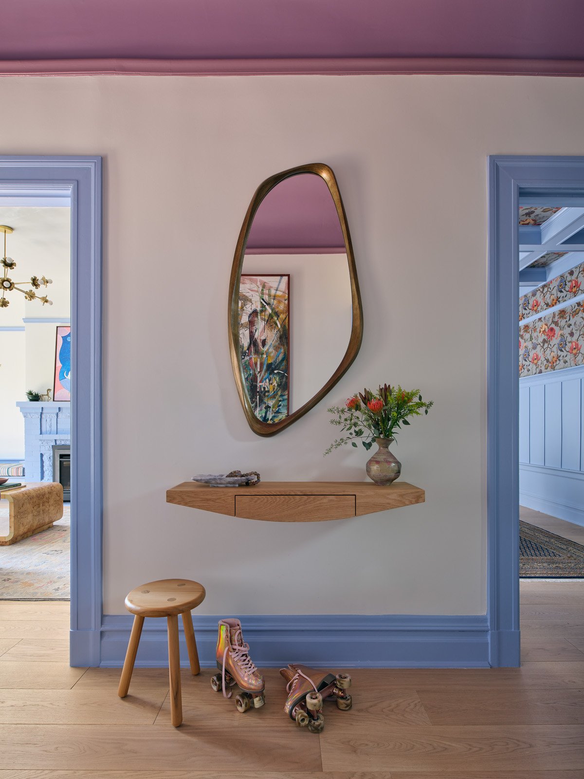 Love-and-Interiors-Foyer-Purple-Ceiling-Floating-Console-Blue-Trim.jpg