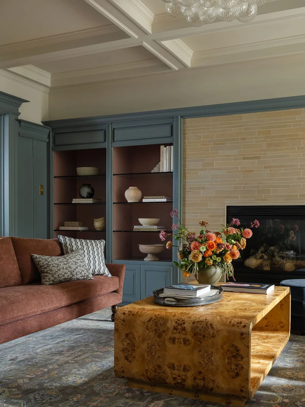Love_and_Interiors_Family_Room_Blue_Paint_Burlwood_Coffee_Table_San_Francisco.jpg