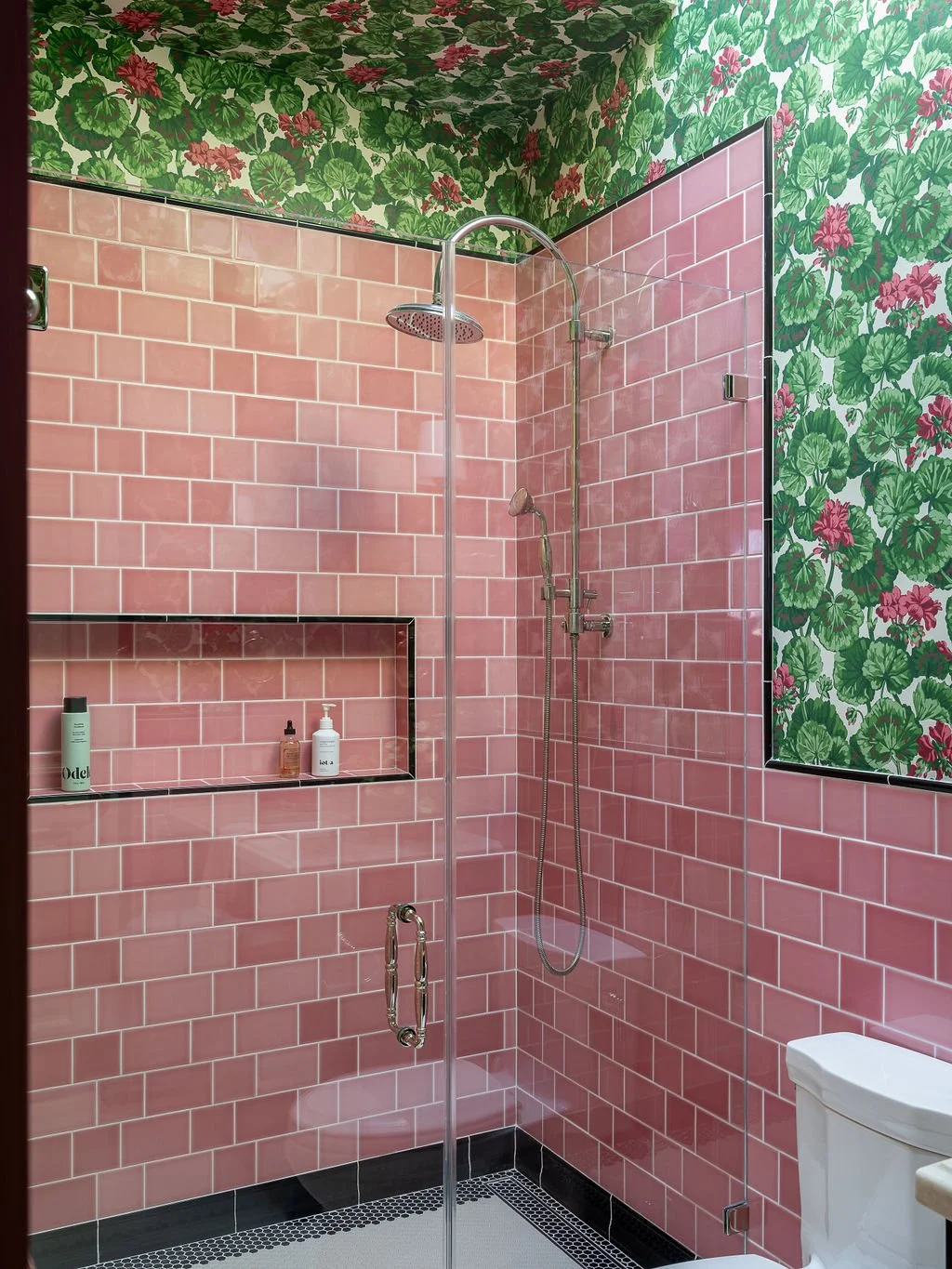 Love_and_Interiors_Guest_Bath_Floral_Wallpaper_Pink_Tile_Shower_San_Francisco.jpg