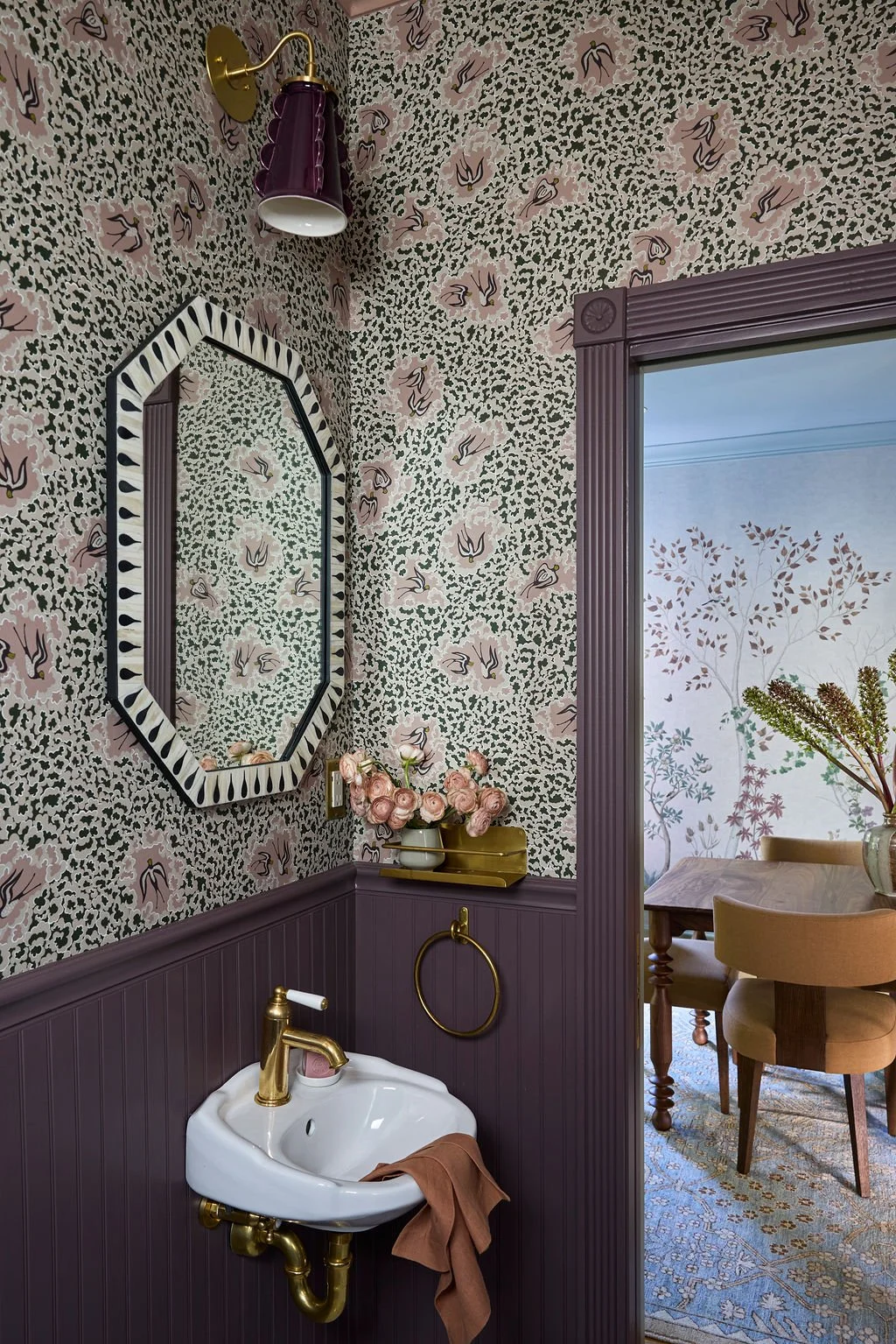 Love_and_Interiors_Powder_Room_Wallpaper_Purple_Sconce.jpg