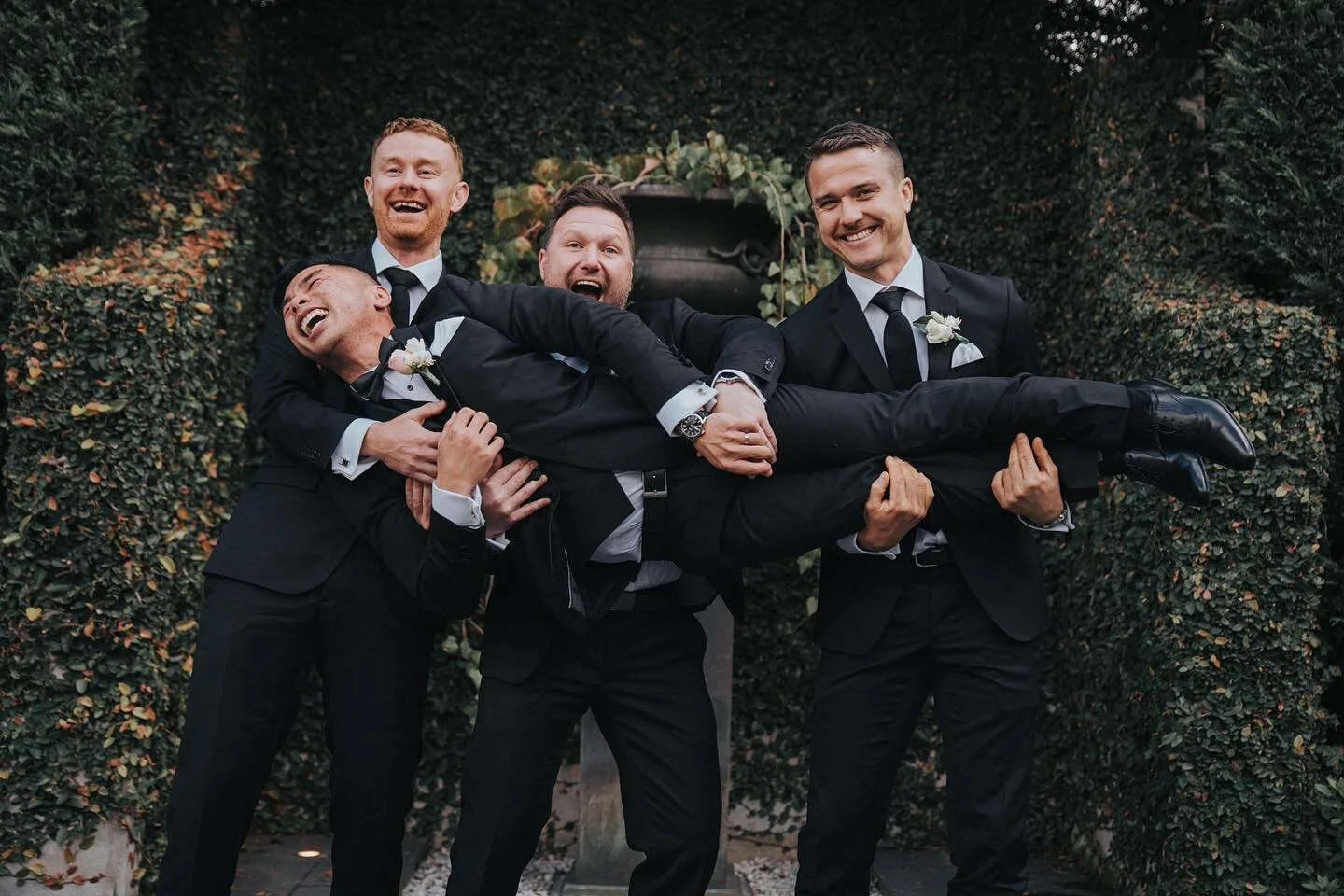 David absolutely feeling the love on his wedding day!