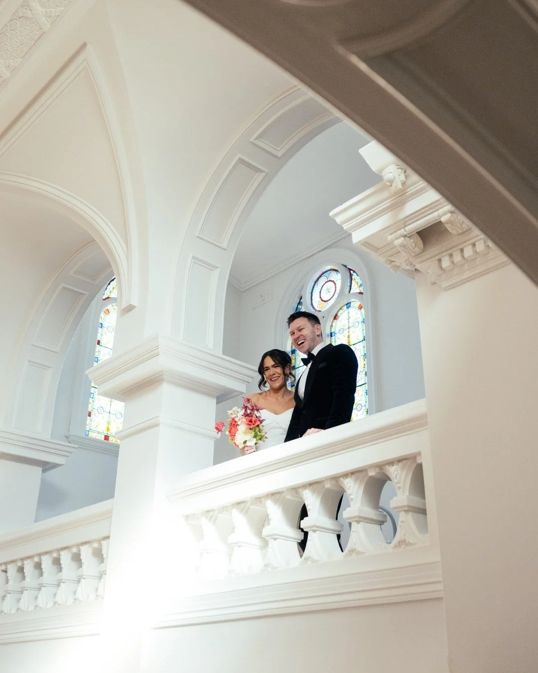 Our stained glass is the perfect backdrop!

Captured by @mottaweddings