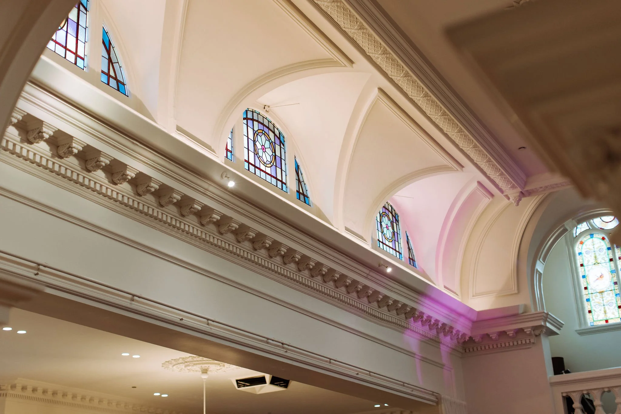 The beauty of the stained glass windows