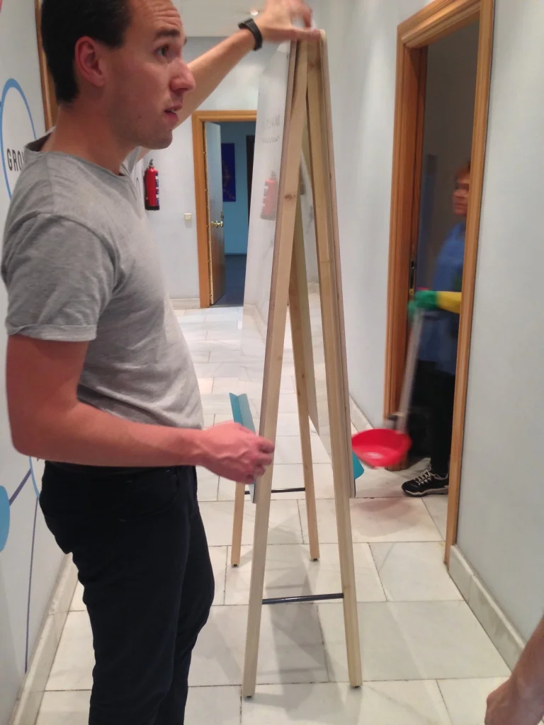 Showing prototypes to Clients.