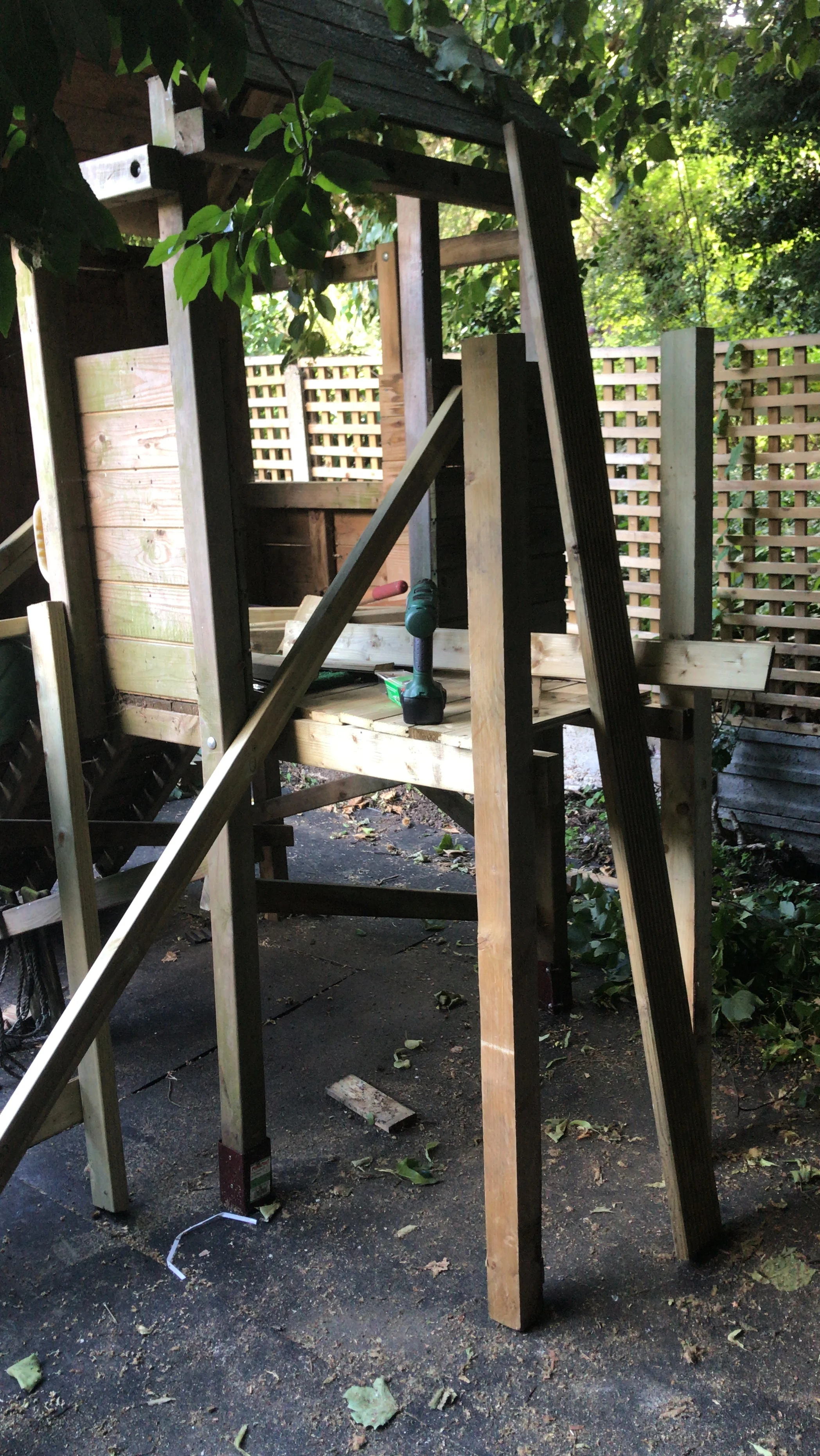 Backyard climbing frame stair extension for neighbourhood toddlers (1/3)