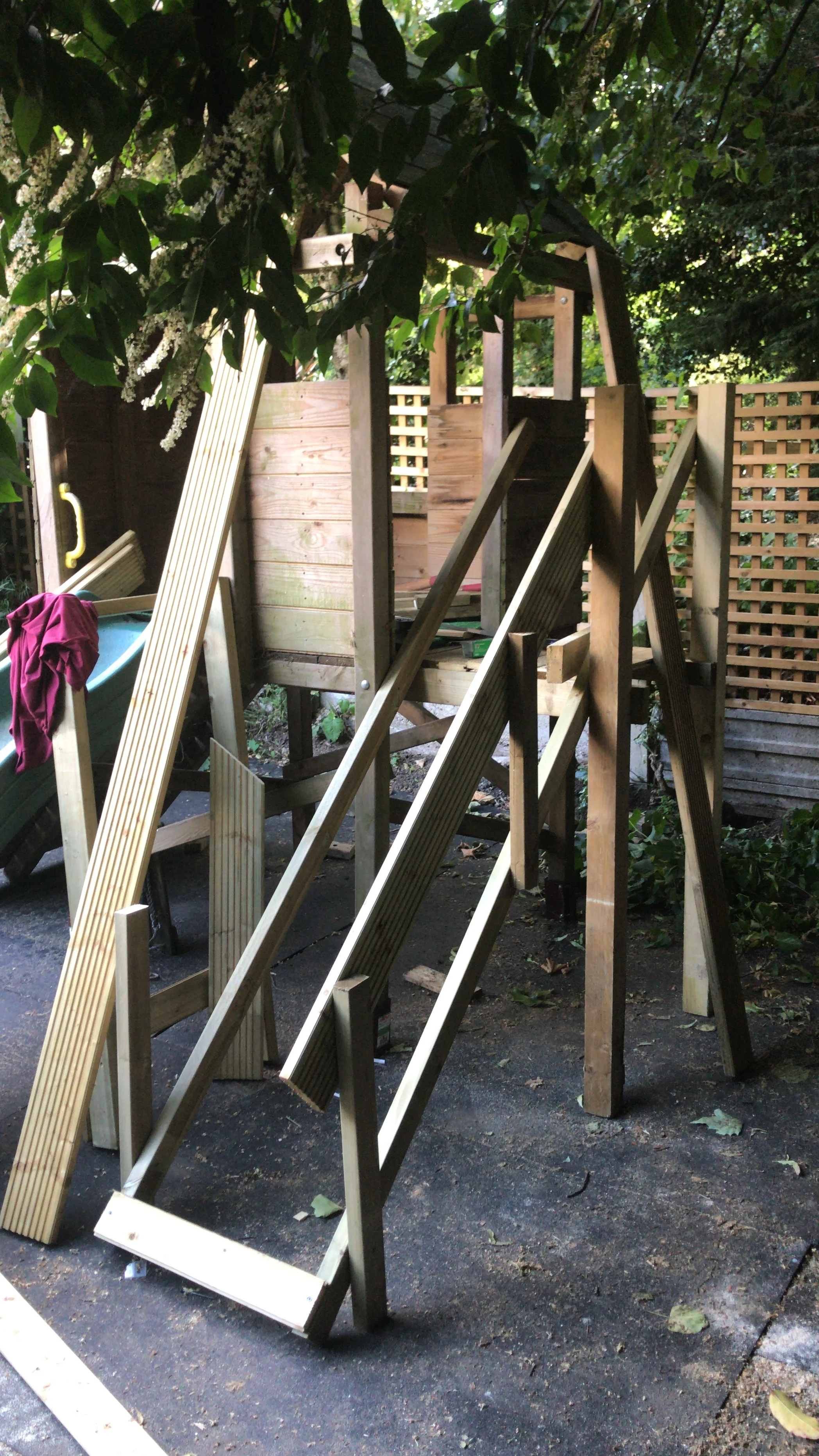 Backyard climbing frame stair extension for neighbourhood toddlers (2/3)