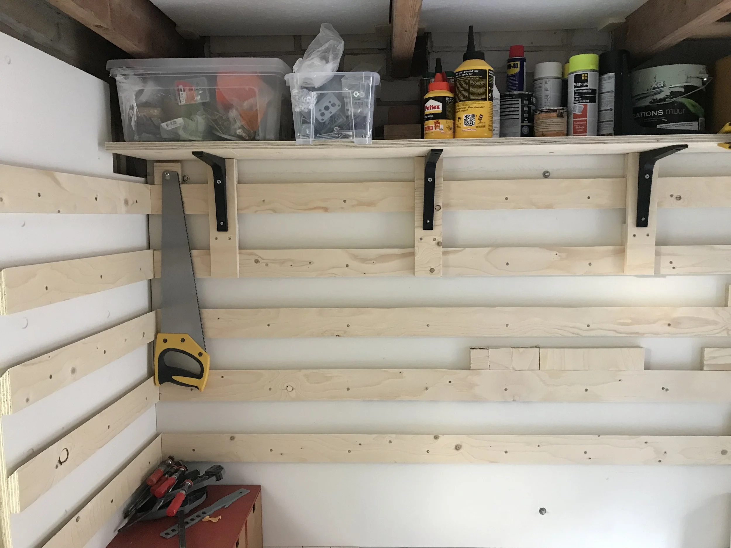 The start of the french cleat system - modular shelving. modular everything!