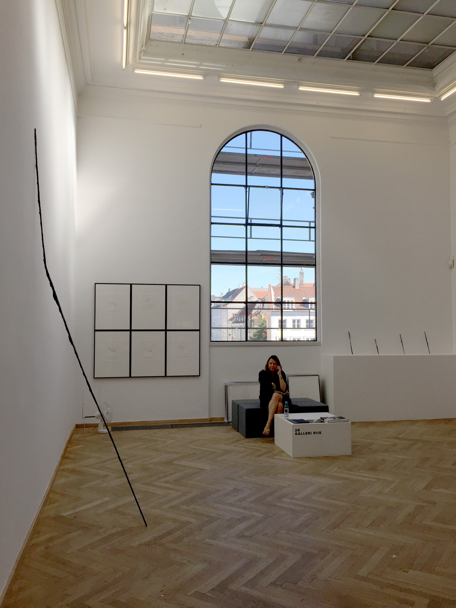  Installation view, JAN GROTH, Sign - Drawing, Tapestry, Sculpture, Galleri Riis / Chart Art Fair, 2015 